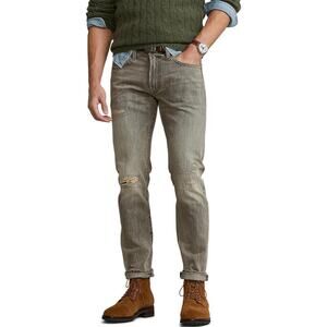 NWT Polo Ralph Lauren Men's Gray Brennan Repaired Sullivan Slim Fit Jeans 34x32
